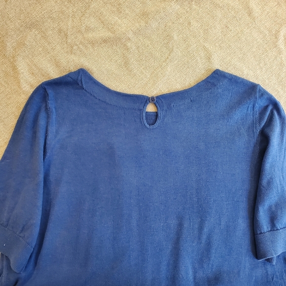 Talbots Short Sleeves Sweater Sz L Blue - Picture 5 of 9